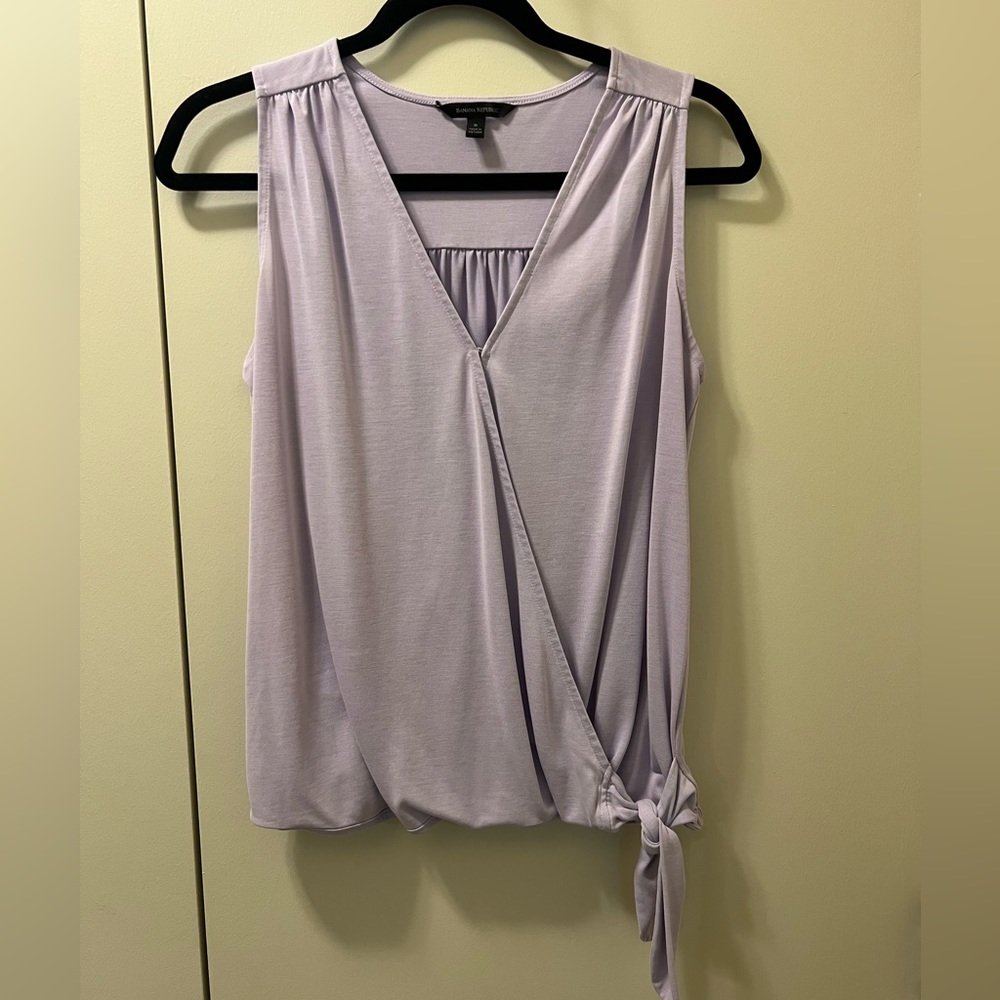 Banana Republic lavender wrap top.